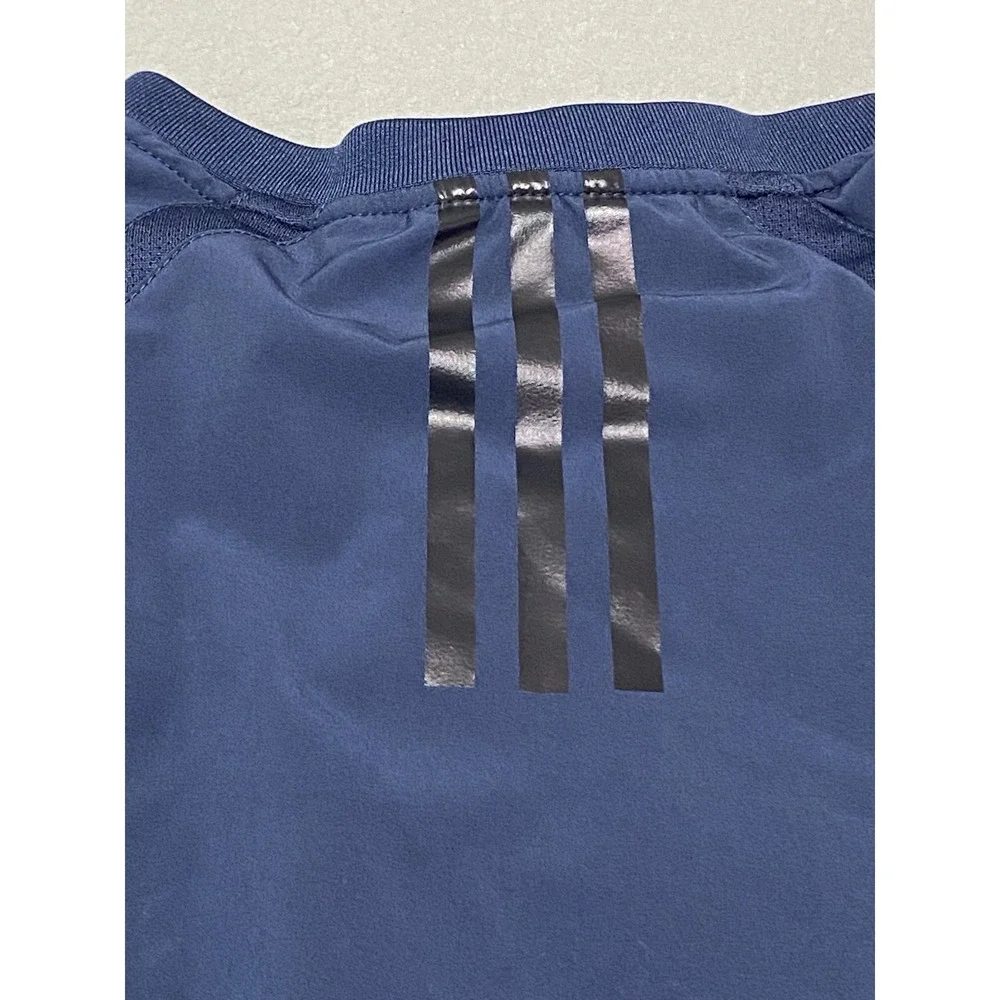 Adidas‎ Mens Navy Blue Quarter Zip Short Sleeve Performance Pullover Top Large